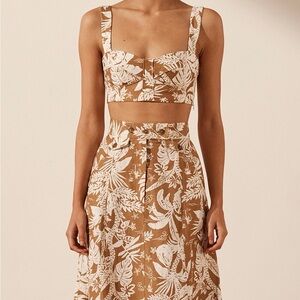 Shona Joy Kiana Corded Bustier Crop Top Linen 10